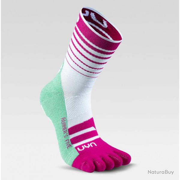 Chaussette de Course Cinq Doigts UYN "RUNNER'S FIVE" 37 - 38 Blanc