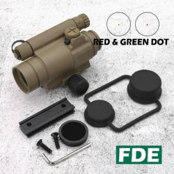 DawnForce Viseur Point Rouge M4 RED AND GREEN DOT FDE