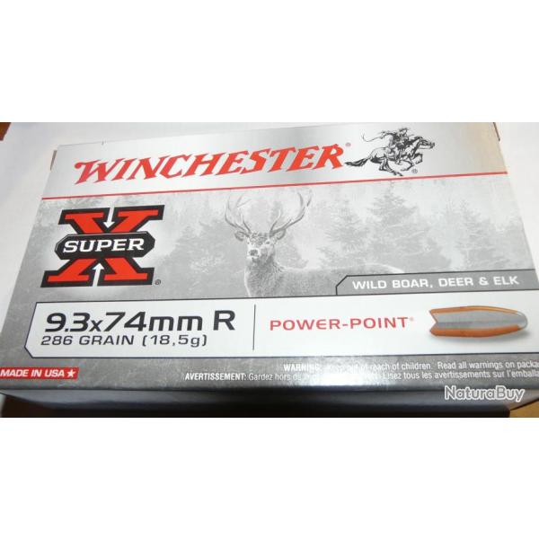 Balles Power-Point Cal.9.3x74mm R - WINCHESTER