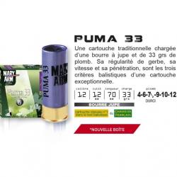 Cartouches Puma 33 Cal.12/70 33grs - MARY ARM 9
