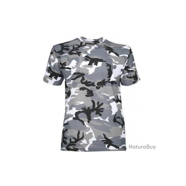 T-Shirt De Chasse Enfant Manches Courtes Camo gris - PERCUSSION 10 ans