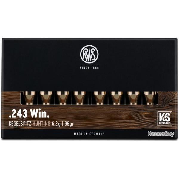 Munitions RWS cal.243 Win ks 6.2g 96gr par 20