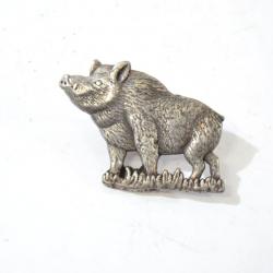Broche insigne pin's sanglier. Collection chasse. 36mm x 46mm