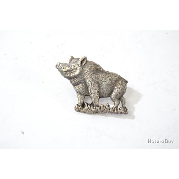 Broche insigne pin's sanglier. Collection chasse. 36mm x 46mm