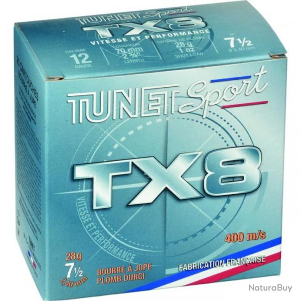 Cartouche TUNET CAL.12/70 TX8 28GR par 75