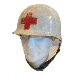 Casque US infirmier Army original guerre du Vietnam ref 123