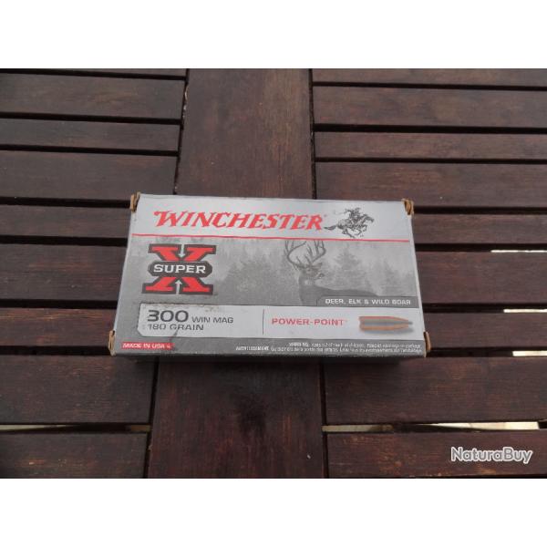 1 Bote de Balles Winchester Power Point 300 Win-Mag 180gr