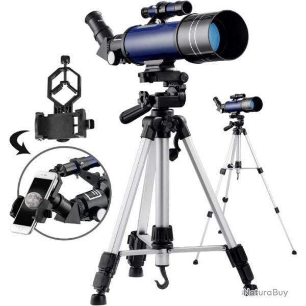 Tlescope Astronomique 400/70MM Pro, Optiques en Verre Entirement Traites avec Trpied Rglable