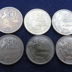 50 Francs Guiraud LOT Bronze Aluminium