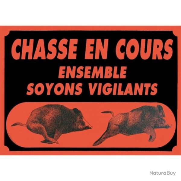 Panneaux Akilux Europarm " Attention chasse en cours " 60 x 40 cm