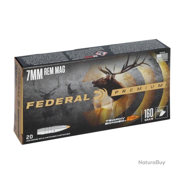 Munitions FEDERAL cal.7mm rem mag trophy bonded 10.3g 160gr par 20