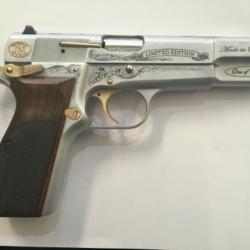 Unique et rare! Pistolet BROWNING GP35 125eme Anniversaire Cal.9x19, gravures JMB Custom