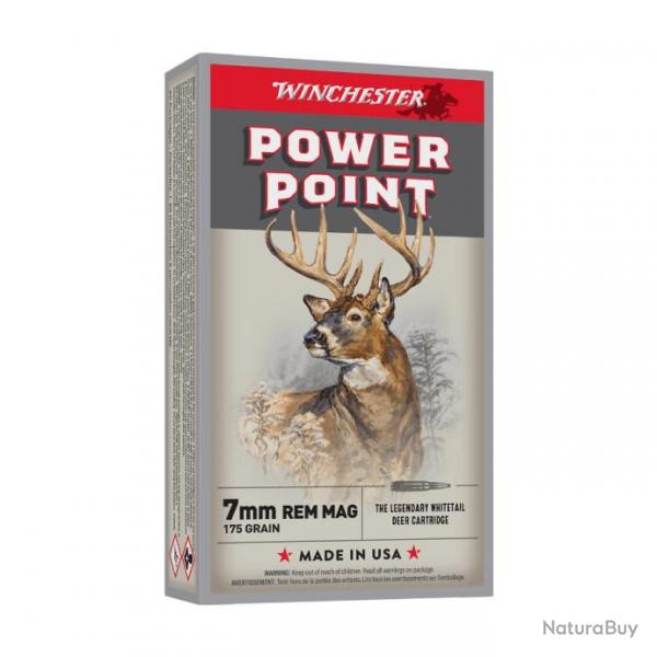 20 Cartouches Winchester cal. 7 REM MAG Power Point 175 GR