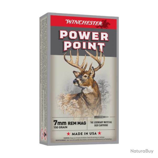 20 Cartouches Winchester cal. 7 REM MAG Power Point 150 GR