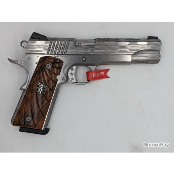 PISTOLET CABOT GUNS 1911 THE LADDER DAMASCUS INOX DAMAS 45 ACP 5 POUCES