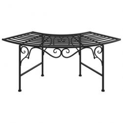 Banc de jardin meuble de patio d'extérieur terrasse tour d'arbre 113 cm noir acier 02_0011844