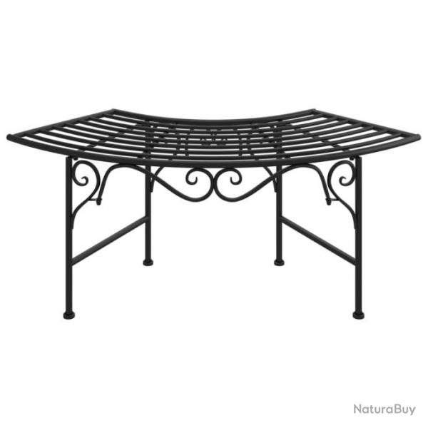 Banc de jardin meuble de patio d'extrieur terrasse tour d'arbre 113 cm noir acier 02_0011844