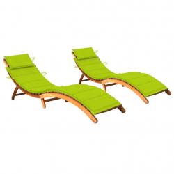 Lot de 2 transats chaise longue bain de soleil lit de jardin terrasse meuble d'extérieur avec couss