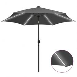 Parasol avec led et mât en aluminium 300 cm anthracite 02_0008082