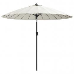 Parasol d'extérieur et mât avec aluminium 270 cm blanc sable 02_0008283