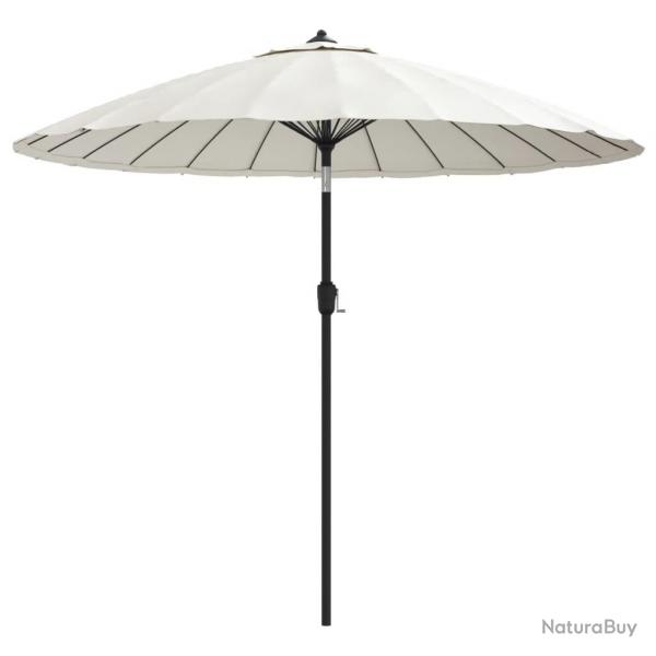 Parasol d'extrieur et mt avec aluminium 270 cm blanc sable 02_0008283