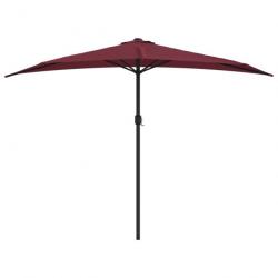 Parasol de balcon mât en aluminium 300 x 150 x 253 cm demi bordeaux 02_0008315