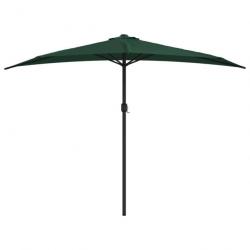 Parasol de balcon avec mât en aluminium vert 300 x 150 cm demi 02_0008309