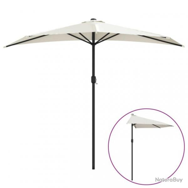 Parasol de balcon avec mt en aluminium 270 x 135 cm demi sable 02_0008304