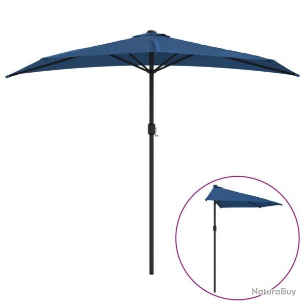 Parasol de balcon avec mt en aluminium 270 x 135 x 245cm demi bleu 02_0008300