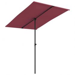 Parasol d'extérieur avec mât en aluminium 2 x 1,5m rouge bordeau x 02_0008232