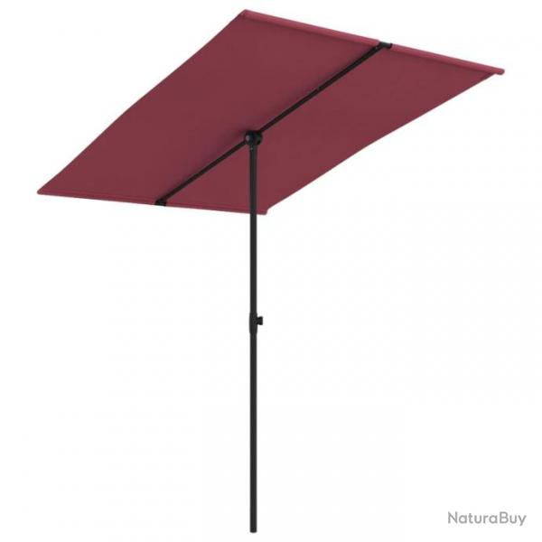 Parasol d'extrieur avec mt en aluminium 2 x 1,5m rouge bordeau x 02_0008232