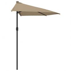 Parasol de balcon avec mât en aluminium 270 x 135 cm demi taupe 02_0008306