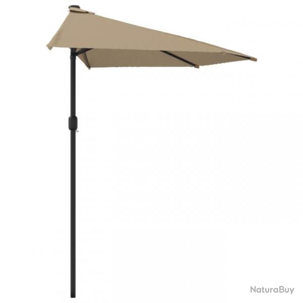 Parasol de balcon avec mt en aluminium 270 x 135 cm demi taupe 02_0008306