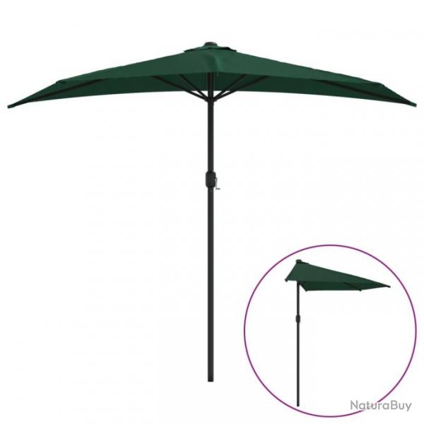 Parasol de balcon avec mt en aluminium 270 x 135 cm demi vert 02_0008308