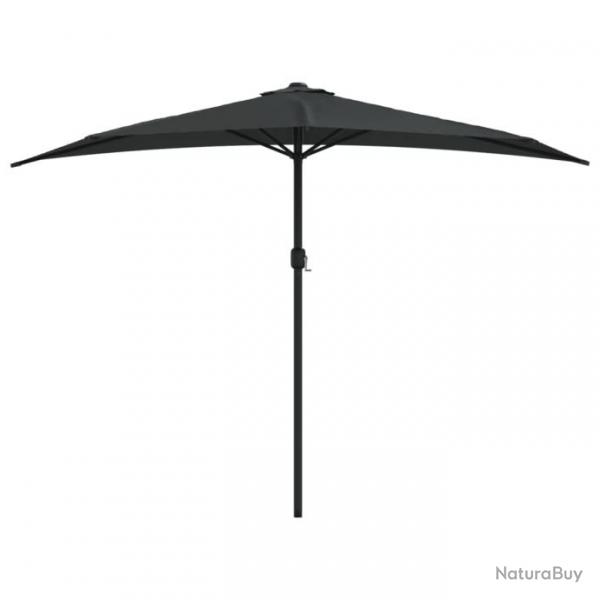 Parasol de balcon avec mt en aluminium 300 x 150 x 253cm demi noir 02_0008303