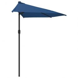 Parasol de balcon avec mât en aluminium 300 x 150 x 253 cm demi bleu 02_0008301