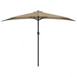 Parasol de balcon avec mât en aluminium taupe 300 x 150 cm demi 02_0008307