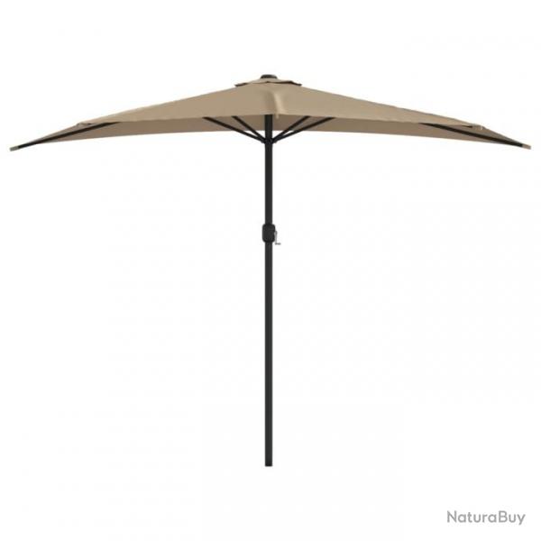 Parasol de balcon avec mt en aluminium taupe 300 x 150 cm demi 02_0008307