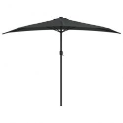 Parasol de balcon et mât en aluminium anthracite 300 x 150cm demi 02_0008311