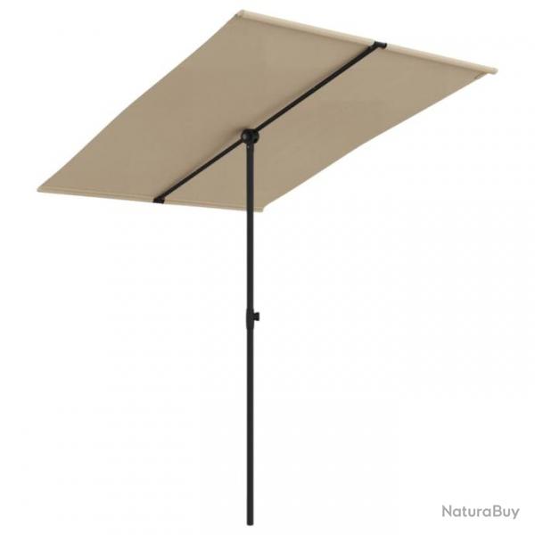 Parasol d'extrieur avec mt en aluminium 2 x 1,5 m taupe 02_0008229