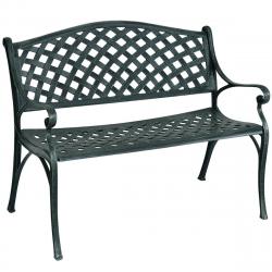 Banc de jardin 2-3 places en fonte d'aluminium avec design ajouré 103 x 64 x 83 cm pour terrasse/co
