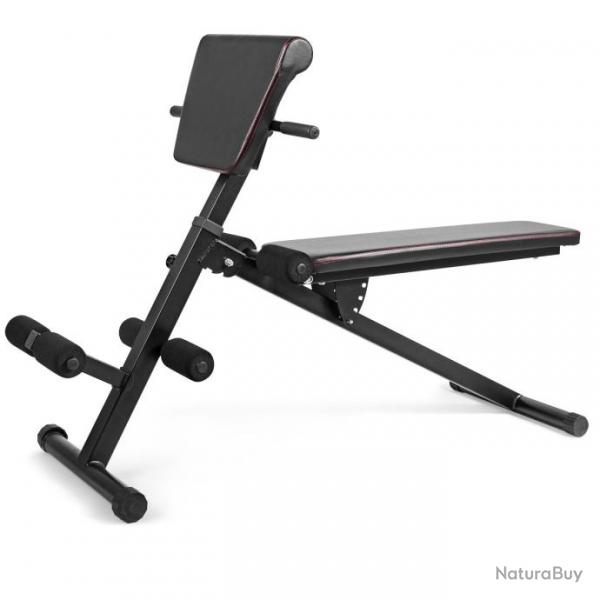 Banc de musculation rglable abdominaux et dorsaux avec hauteur et angle du dossier rglables charg