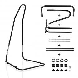 Support pour fauteuil suspendu 195-235cm cadre en acier avec crochet de sécurité pieds antidérapant