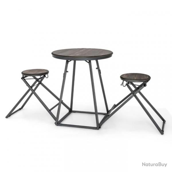 Table haute cuisine avec tabouret table bar industrielle pliable mange debout 2 personnes compact p