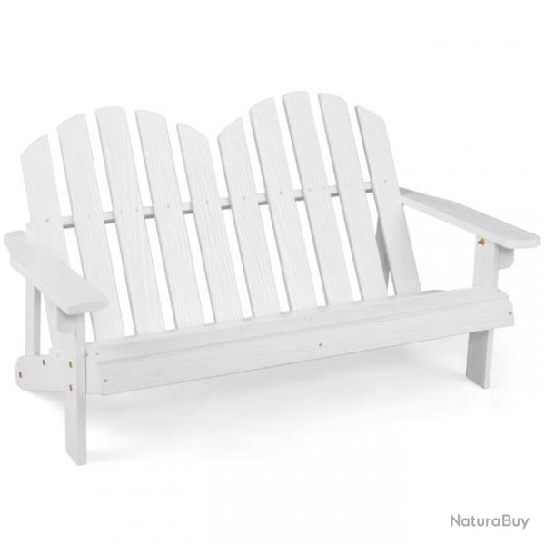 Chaise/fauteuil de jardin adirondack 2 places pour enfants en bois de sapin avec dossier 110 degrs