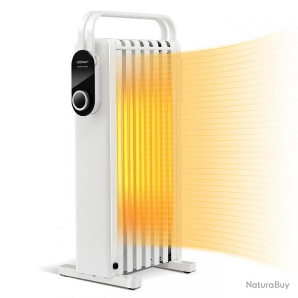 Radiateur  huile mobile 1500w 3 chaleurs rglable racks de serviettes double protection contre sur