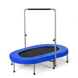 Trampoline de fitness double pliable 153x100 cm avec poignée réglable sur 5 positions charge max.15