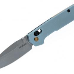 Couteau Kershaw Mini Iridium Blue Manche Alu Lame Spear Point Acier D2 SW IKBS Clip AXIS Lock KS2051