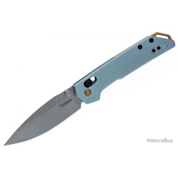 Couteau Kershaw Mini Iridium Blue Manche Alu Lame Spear Point Acier D2 SW IKBS Clip AXIS Lock KS2051