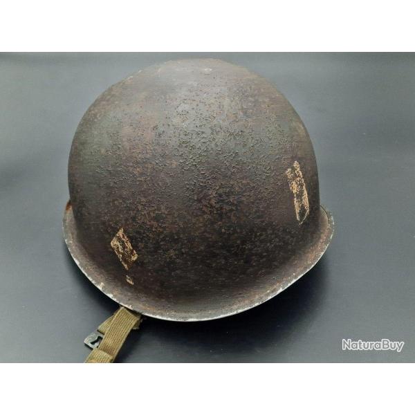 WW2 CASQUE US M1 PARACHUTISTE 101st AIRBORNE 501st PIR 2nd BATAILLON Trs bon  2eme GM U.S.A.